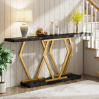 Table console longue de 70,9 pouces pour entrée, tables d'appoint de couloir modernes avec pieds en métal élégants