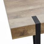 Table de salle à manger pour 6 personnes en bois manufacturé finition chêne avec pieds en métal noir - 30 H x 63 L x 35.5 P
