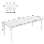 Table à manger rectangulaire industrielle de 200 cm avec pieds en métal robustes (Table seule)