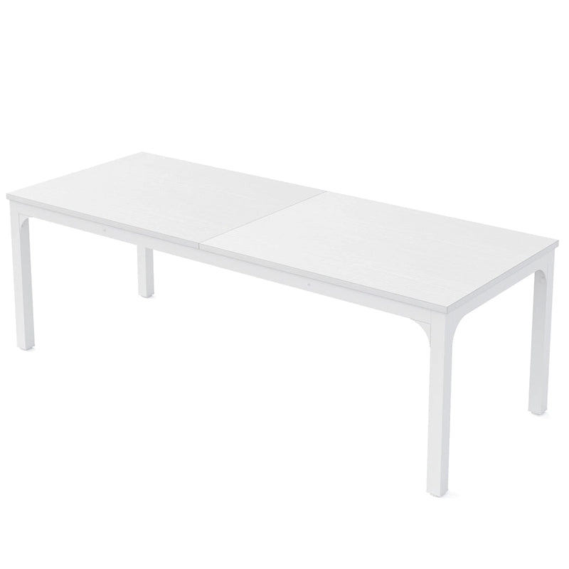 Table à manger rectangulaire industrielle de 200 cm avec pieds en métal robustes (Table seule)