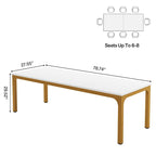 Table à manger rectangulaire industrielle de 200 cm avec pieds en métal robustes (Table seule)