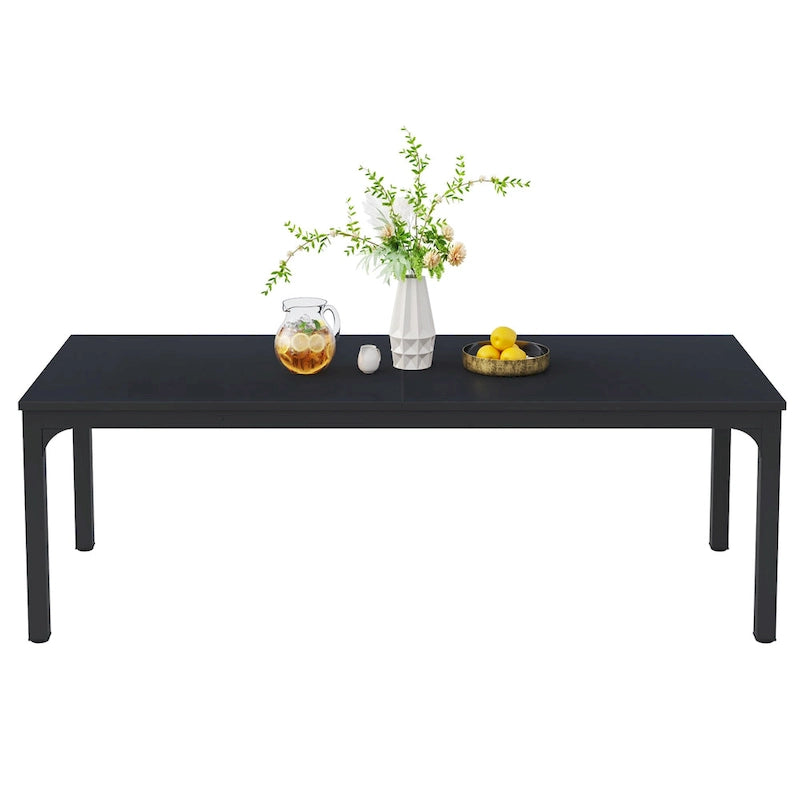 Table à manger rectangulaire industrielle de 200 cm avec pieds en métal robustes (Table seule)