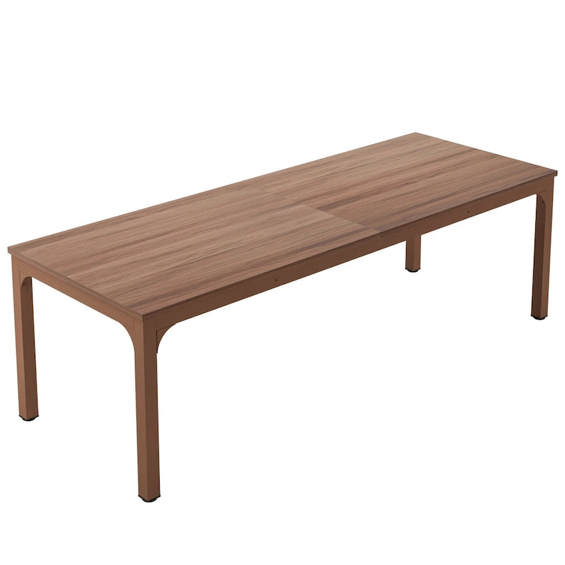 Table à manger rectangulaire industrielle de 200 cm avec pieds en métal robustes (Table seule)