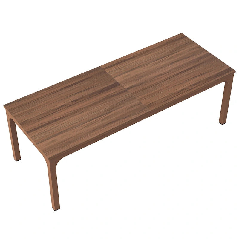 Table à manger rectangulaire industrielle de 200 cm avec pieds en métal robustes (Table seule)