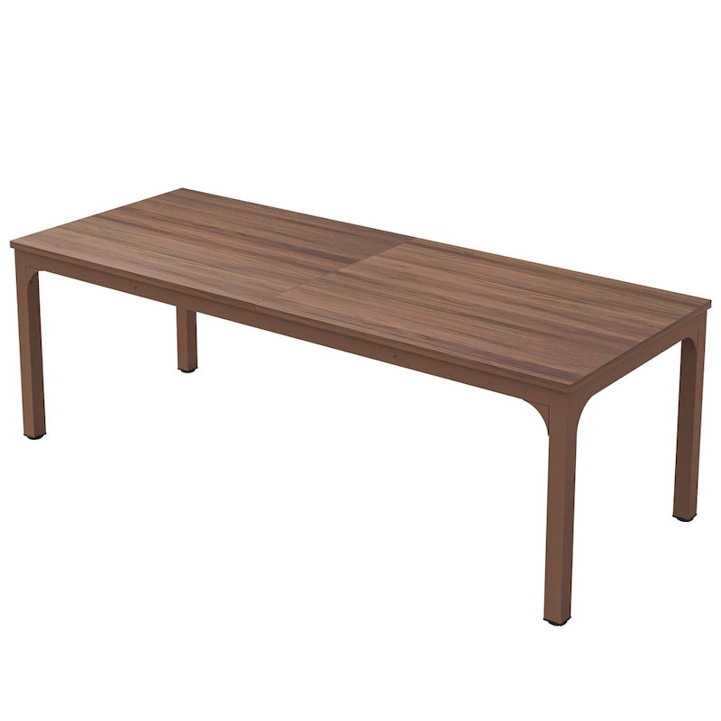 Table à manger rectangulaire industrielle de 200 cm avec pieds en métal robustes (Table seule)