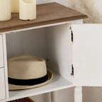 Console avec tiroirs, table d'entrée vintage avec 2 tiroirs, placards et étagère inférieure, blanc
