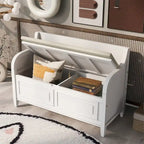 Banc de rangement multifonctionnel en bois massif, style rustique, pour entrée, 42 po