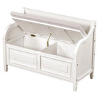 Banc de rangement multifonctionnel en bois massif, style rustique, pour entrée, 42 po
