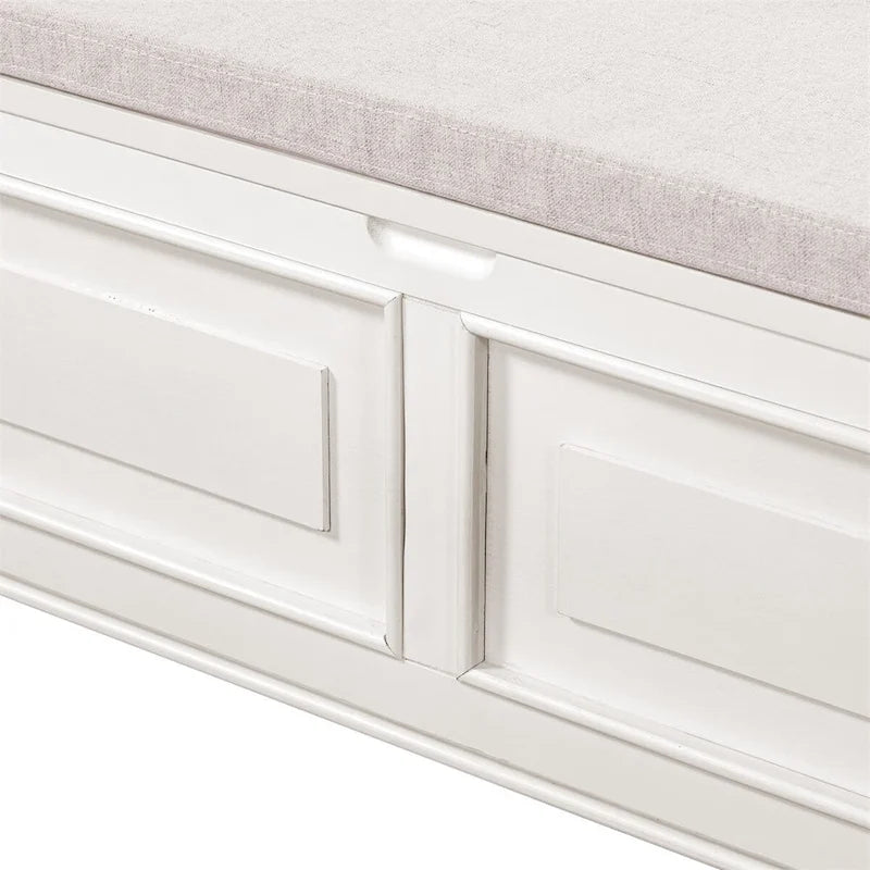 Banc de rangement multifonctionnel en bois massif, style rustique, pour entrée, 42 po