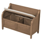 Banc de rangement multifonctionnel en bois massif, style rustique, pour entrée, 42 po