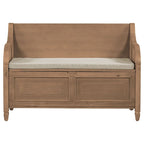 Banc de rangement multifonctionnel en bois massif, style rustique, pour entrée, 42 po