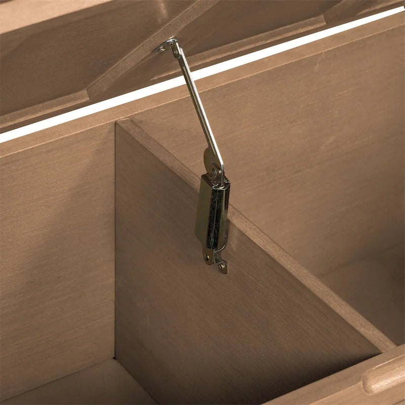Banc de rangement multifonctionnel en bois massif, style rustique, pour entrée, 42 po