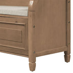 Banc de rangement multifonctionnel en bois massif, style rustique, pour entrée, 42 po