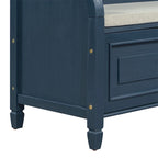 Banc de rangement multifonctionnel en bois massif, style rustique, pour entrée, 42 po