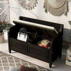 Banc de rangement multifonctionnel en bois massif, style rustique, pour entrée, 42 po