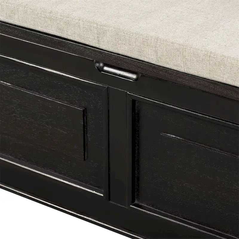 Banc de rangement multifonctionnel en bois massif, style rustique, pour entrée, 42 po