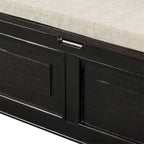 Banc de rangement multifonctionnel en bois massif, style rustique, pour entrée, 42 po