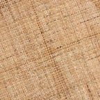 Table d'appoint Bella bohémienne moderne en bois d'acajou brun naturel et rotin naturel à 2 niveaux