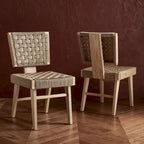 Chaise de salle à manger tressée Justice (lot de 2) - 48,26 cm L x 60,96 cm P x 88,9 cm H - 48,26L x 60,96P x 88,9H