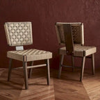 Chaise de salle à manger tressée Justice (lot de 2) - 48,26 cm L x 60,96 cm P x 88,9 cm H - 48,26L x 60,96P x 88,9H