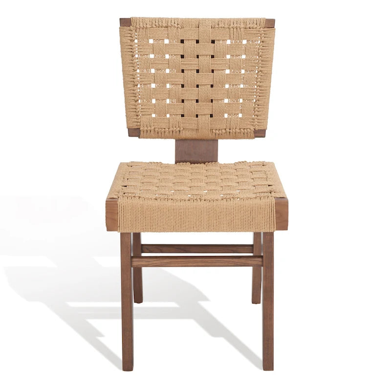 Chaise de salle à manger tressée Justice (lot de 2) - 48,26 cm L x 60,96 cm P x 88,9 cm H - 48,26L x 60,96P x 88,9H