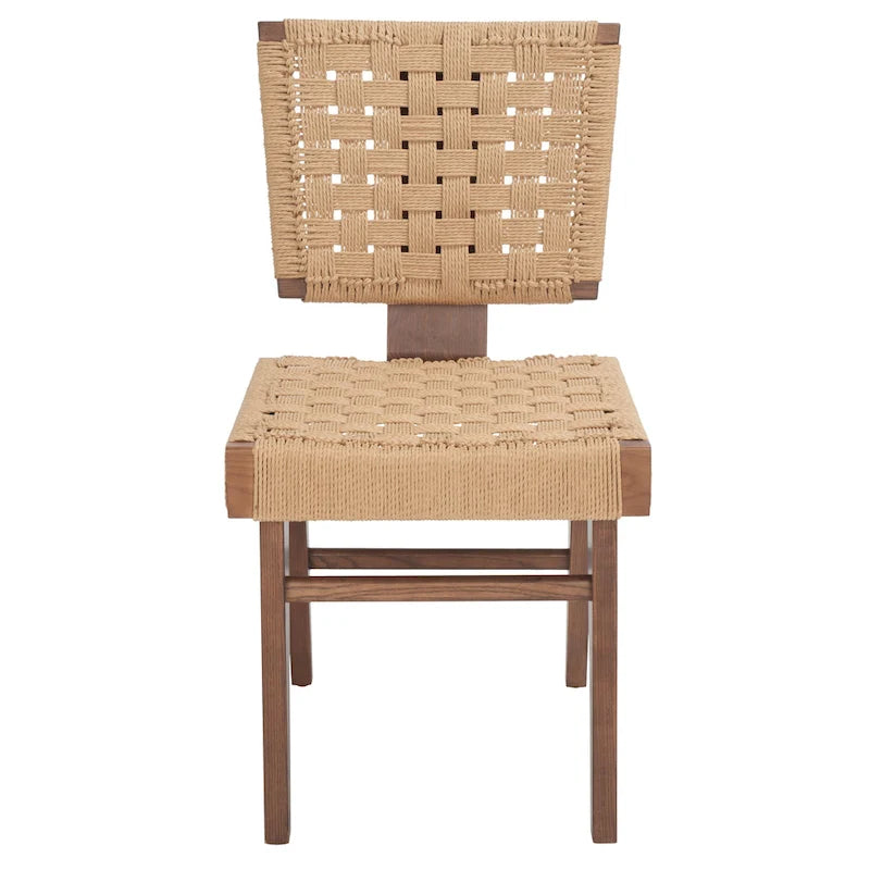 Chaise de salle à manger tressée Justice (lot de 2) - 48,26 cm L x 60,96 cm P x 88,9 cm H - 48,26L x 60,96P x 88,9H