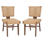 Chaise de salle à manger tressée Justice (lot de 2) - 48,26 cm L x 60,96 cm P x 88,9 cm H - 48,26L x 60,96P x 88,9H