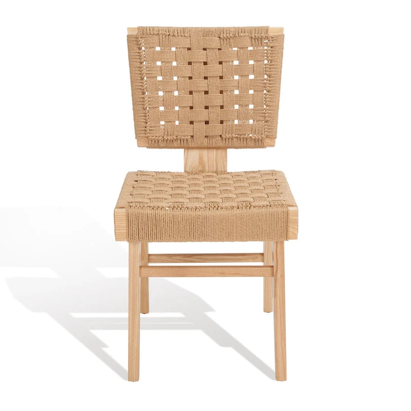 Chaise de salle à manger tressée Justice (lot de 2) - 48,26 cm L x 60,96 cm P x 88,9 cm H - 48,26L x 60,96P x 88,9H