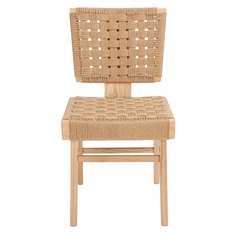 Chaise de salle à manger tressée Justice (lot de 2) - 48,26 cm L x 60,96 cm P x 88,9 cm H - 48,26L x 60,96P x 88,9H