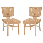 Chaise de salle à manger tressée Justice (lot de 2) - 48,26 cm L x 60,96 cm P x 88,9 cm H - 48,26L x 60,96P x 88,9H