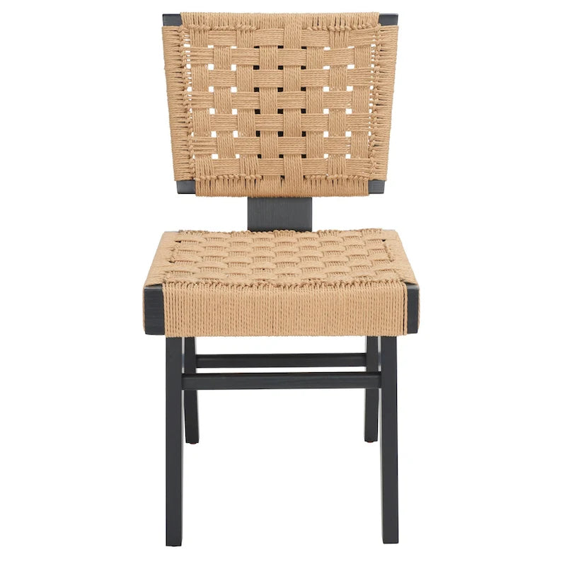 Chaise de salle à manger tressée Justice (lot de 2) - 48,26 cm L x 60,96 cm P x 88,9 cm H - 48,26L x 60,96P x 88,9H