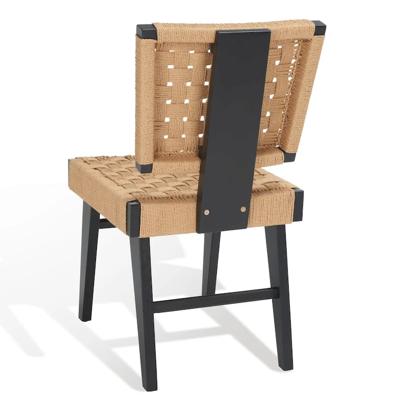Chaise de salle à manger tressée Justice (lot de 2) - 48,26 cm L x 60,96 cm P x 88,9 cm H - 48,26L x 60,96P x 88,9H