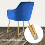 Lot de 2 chaises de salle à manger capitonnées, chaise d'appoint avec pieds plaqués or massif