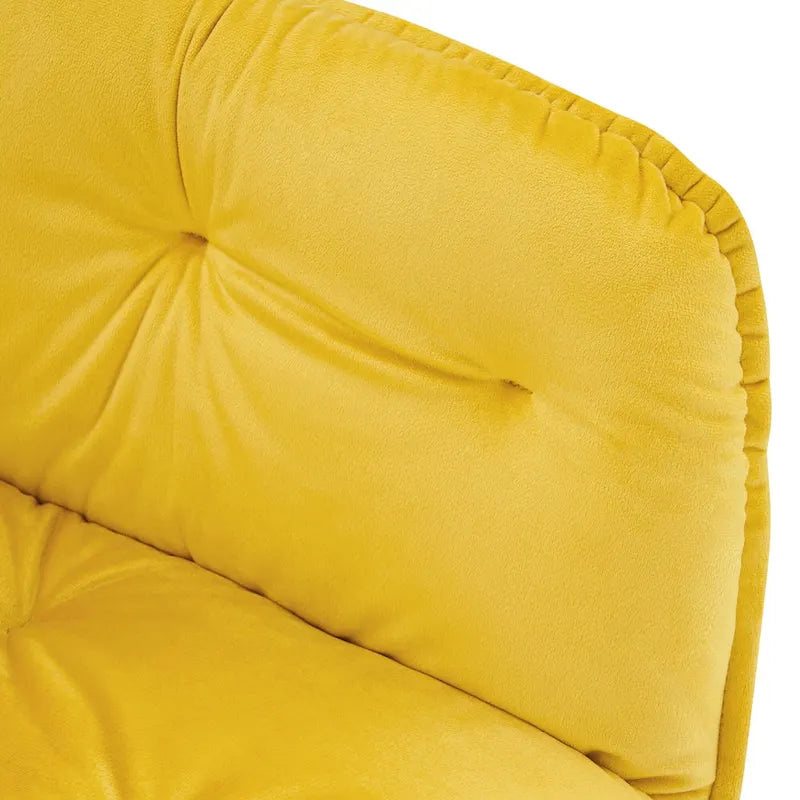 Lot de 2 chaises de salle à manger capitonnées, chaise d'appoint avec pieds plaqués or massif