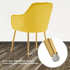 Lot de 2 chaises de salle à manger capitonnées, chaise d'appoint avec pieds plaqués or massif