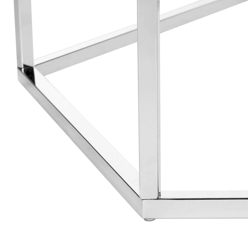 Table basse hexagonale Kaycee en verre et chrome - 36.2 x 31.5 x 13.8 - 36Lx32Px14H