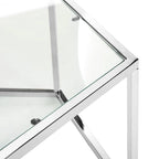 Table basse hexagonale Kaycee en verre et chrome - 36.2 x 31.5 x 13.8 - 36Lx32Px14H