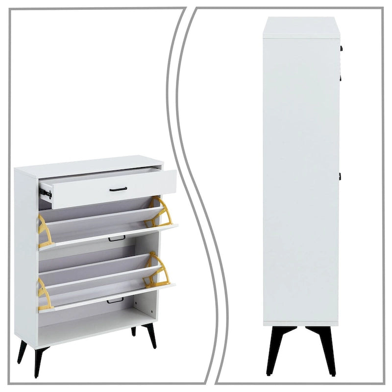 Meuble de rangement à chaussures en bois au design minimaliste, pour utilisation dans un couloir d'entrée