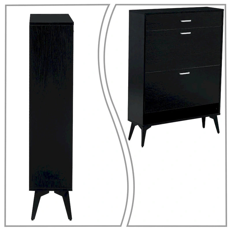 Meuble de rangement à chaussures en bois au design minimaliste, pour utilisation dans un couloir d'entrée