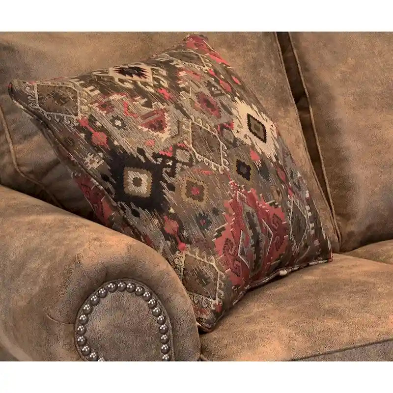 Canapé-lit, causeuse et fauteuil 3 pièces en tissu suédine Rancho Rustic Brown