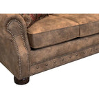 Canapé-lit, causeuse et fauteuil 3 pièces en tissu suédine Rancho Rustic Brown