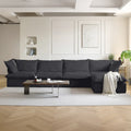 Canapé d'angle modulable 5 places avec méridienne et pouf