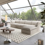 Canapé d'angle modulable 5 places avec méridienne et pouf