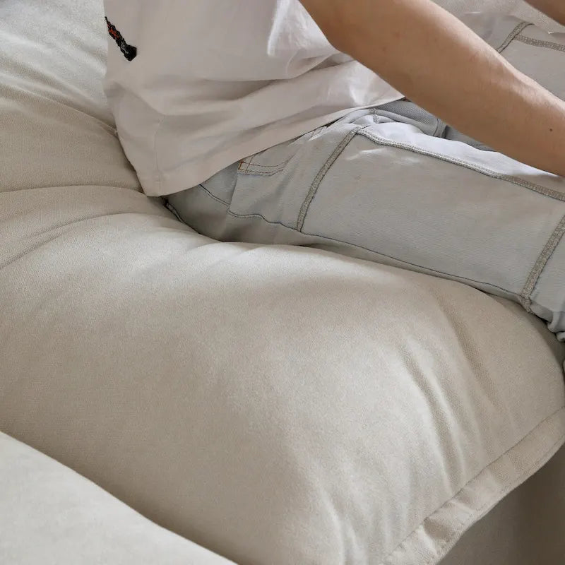 Canapé d'angle modulable 5 places avec méridienne et pouf