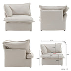 Canapé d'angle modulable 5 places avec méridienne et pouf