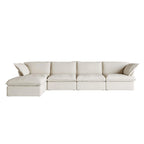 Canapé d'angle modulable 5 places avec méridienne et pouf