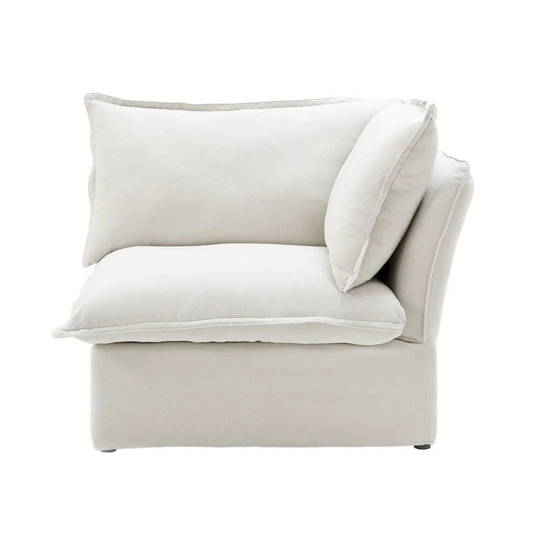 Canapé d'angle modulable 5 places avec méridienne et pouf