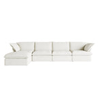 Canapé d'angle modulable 5 places avec méridienne et pouf