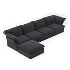 Canapé d'angle modulable 5 places avec méridienne et pouf