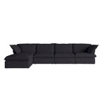 Canapé d'angle modulable 5 places avec méridienne et pouf